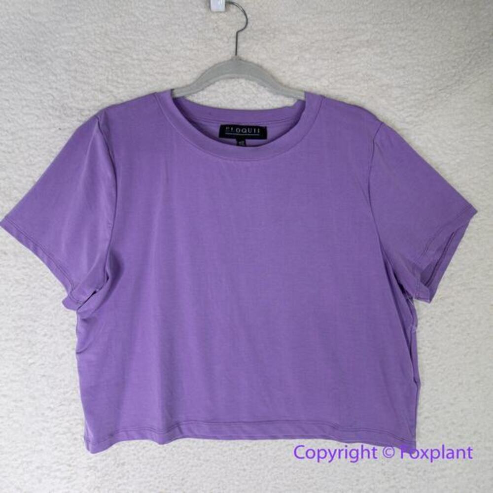 New! Eloquii purple crop top short‎ sleeve, size 18/20